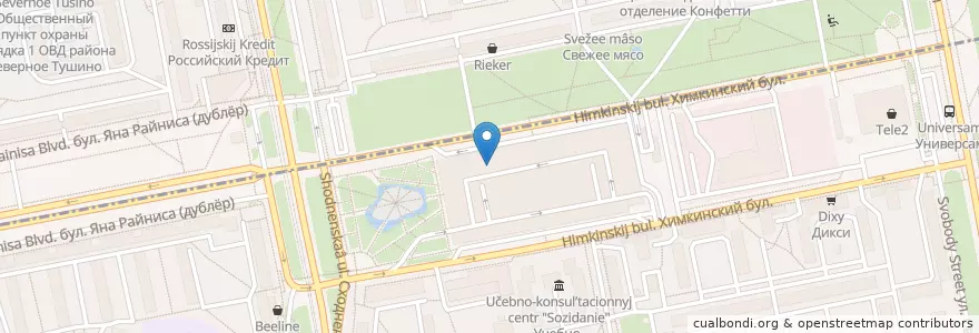 Mapa de ubicacion de Шоколадница en Rusia, Distrito Federal Central, Москва, Северо-Западный Административный Округ.