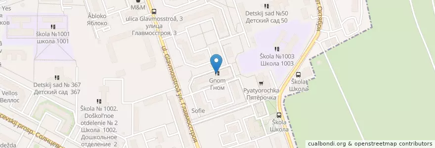 Mapa de ubicacion de Гном en Rusland, Centraal Federaal District, Moskou, Западный Административный Округ, Район Солнцево.
