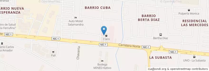 Mapa de ubicacion de Subway en Nikaragua, Departamento De Managua, Managua (Municipio).