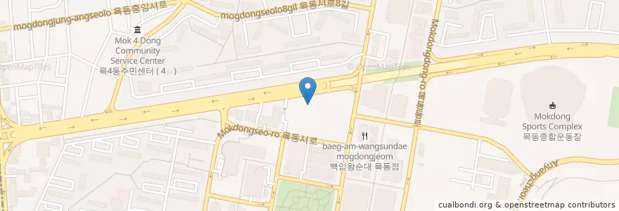 Mapa de ubicacion de 롯데리아 en 대한민국, 서울, 양천구, 목5동.