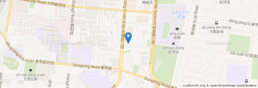 Mapa de ubicacion de 目白飯盒 en Taiwan, Tainan, 東區.