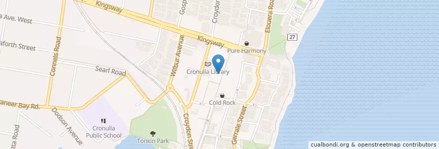 Mapa de ubicacion de ANZ Cronulla en Австралия, Новый Южный Уэльс, Sutherland Shire Council, Sydney.