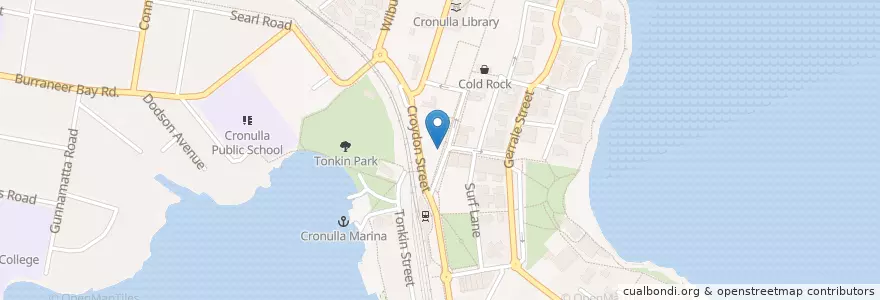 Mapa de ubicacion de Cronulla Curry House en Avustralya, New South Wales, Sutherland Shire Council, Sydney.