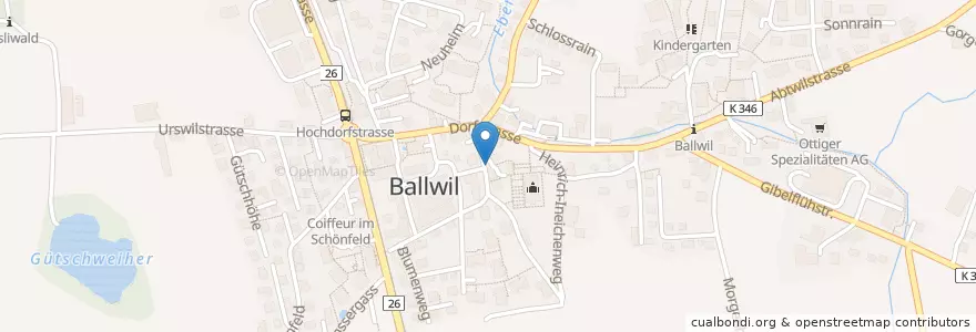 Mapa de ubicacion de Kirchenparkplatz en Svizzera, Lucerna, Ballwil.