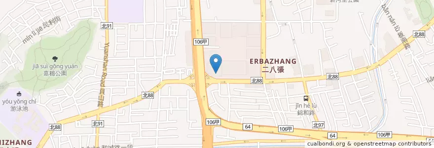 Mapa de ubicacion de 玉山商業銀行 en تایوان, 新北市, 中和區.