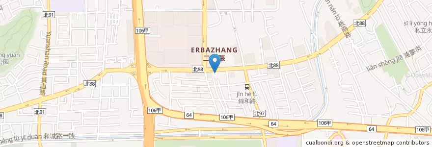 Mapa de ubicacion de Pizza Hut en Taïwan, Nouveau Taipei, Chungho.