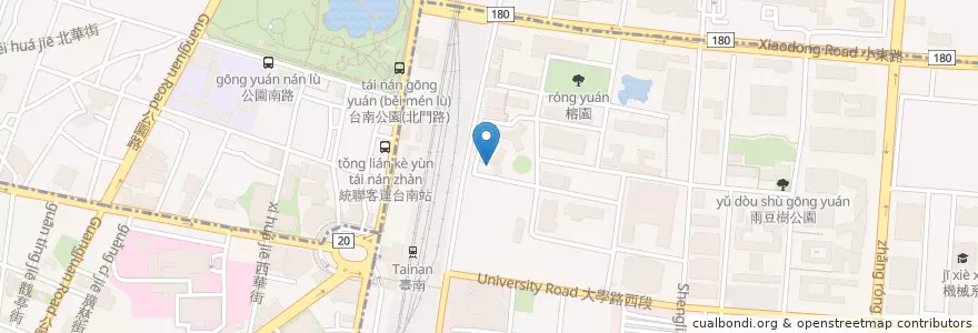 Mapa de ubicacion de 宿舍停車格 en 臺灣, 臺南市, 北區, 東區.