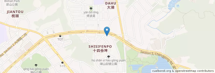 Mapa de ubicacion de 大湖郵局 en 臺灣, 新北市, 臺北市, 內湖區.