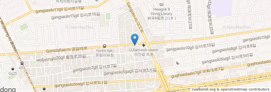Mapa de ubicacion de 도네누 카페 en South Korea, Seoul, Gangseo-Gu, Hwagok 1(Il)-Dong.