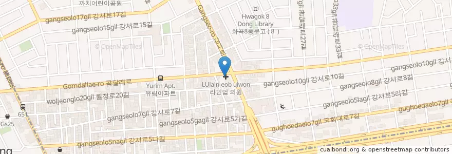 Mapa de ubicacion de LU라인업 의원 en Korea Selatan, 서울, 강서구, 화곡1동.