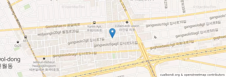 Mapa de ubicacion de 미가도 en Corea Del Sur, Seúl, 강서구, 화곡1동.