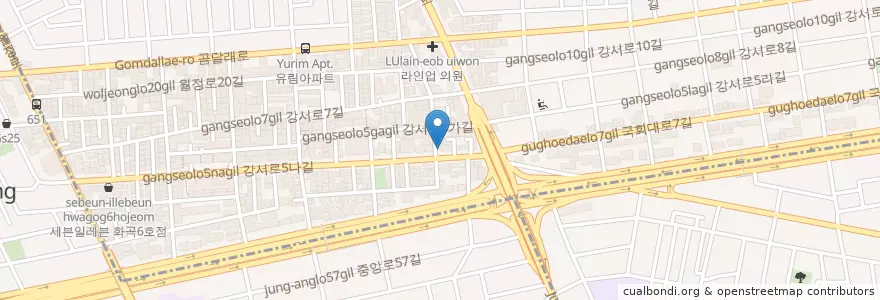 Mapa de ubicacion de 마산아구찜 en Corée Du Sud, Séoul, 강서구, 화곡1동.