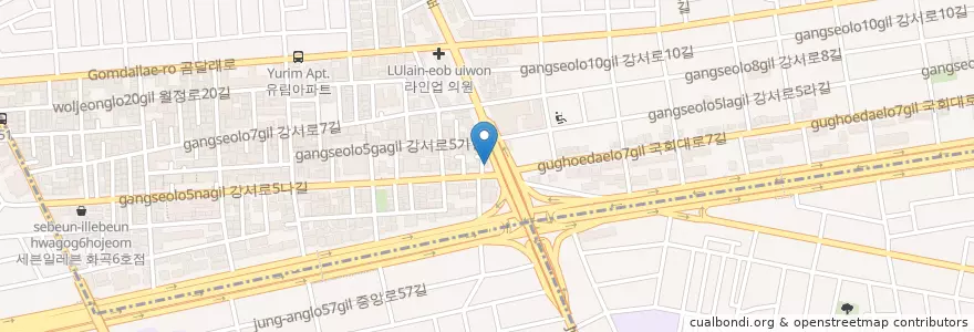 Mapa de ubicacion de 독도참치 en Coreia Do Sul, Seul, 강서구, 화곡1동.