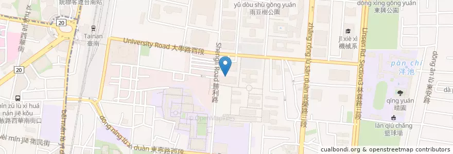Mapa de ubicacion de 咖哩捌捌 en 臺灣, 臺南市, 東區.