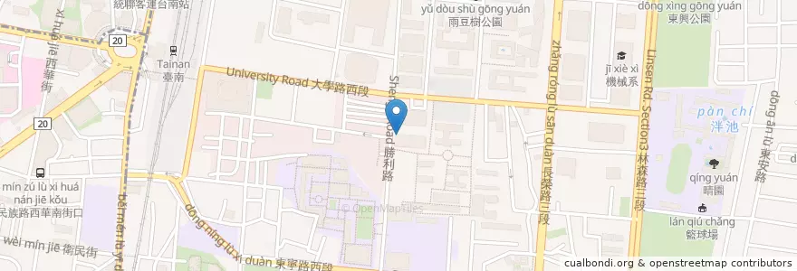 Mapa de ubicacion de 陶板屋（勝利店） en تایوان, 臺南市, 東區.