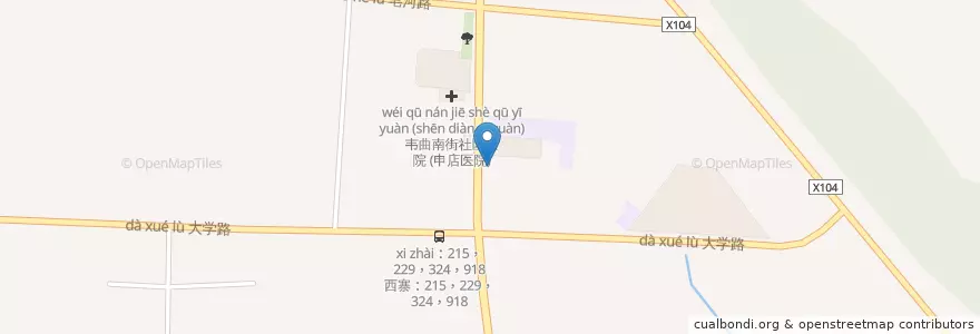 Mapa de ubicacion de 中国银行 en 中国, 陕西省, 西安市, 长安区.
