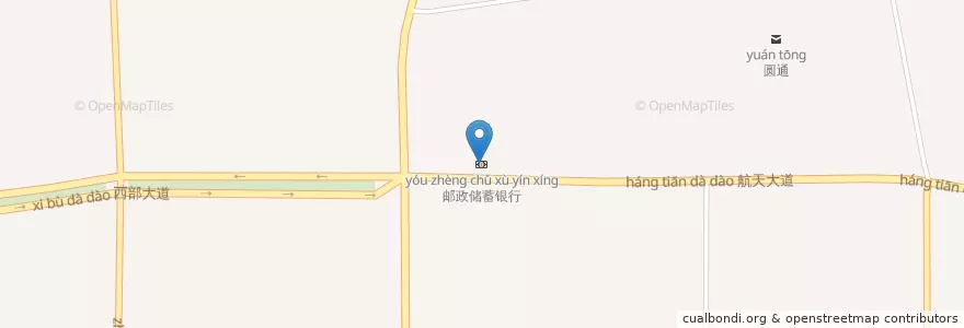 Mapa de ubicacion de 邮政储蓄银行 en China, Shaanxi, 西安市, 长安区 (Chang'an).