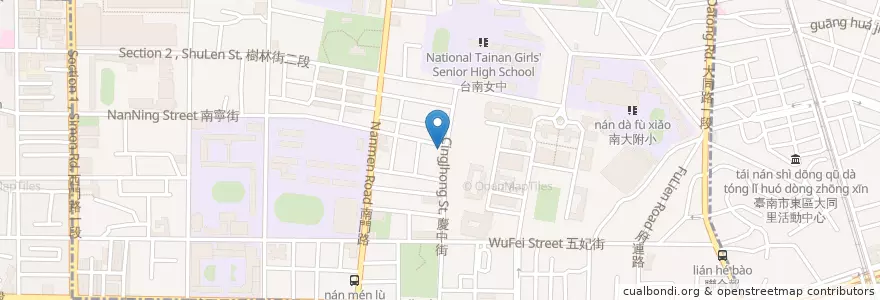Mapa de ubicacion de 布雷克 義大利麵專賣 en 臺灣, 臺南市, 中西區.