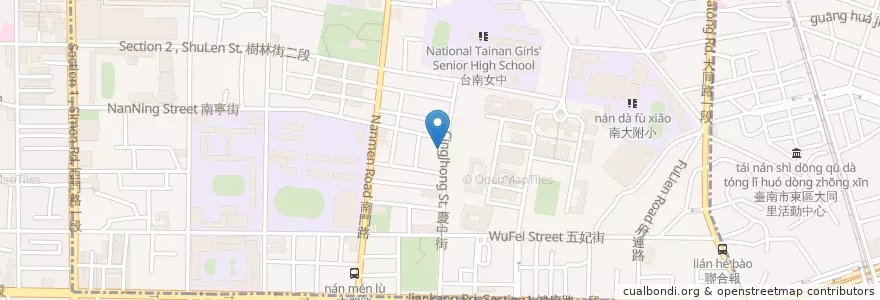 Mapa de ubicacion de 楊哥楊嫂肉粽 en 臺灣, 臺南市, 中西區.