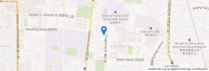 Mapa de ubicacion de MEN en تايوان, تاينان, 中西區.