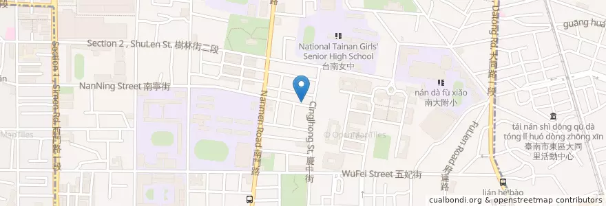 Mapa de ubicacion de 艾咖啡 en Tayvan, 臺南市, 中西區.