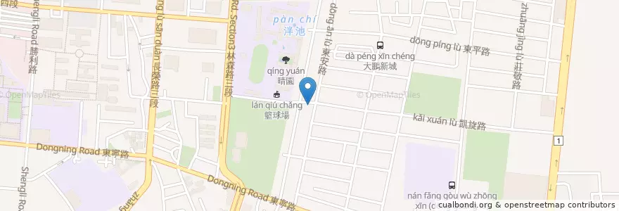 Mapa de ubicacion de 迷客夏(Milk Shop) en Taiwan, Tainan, Distretto Orientale.
