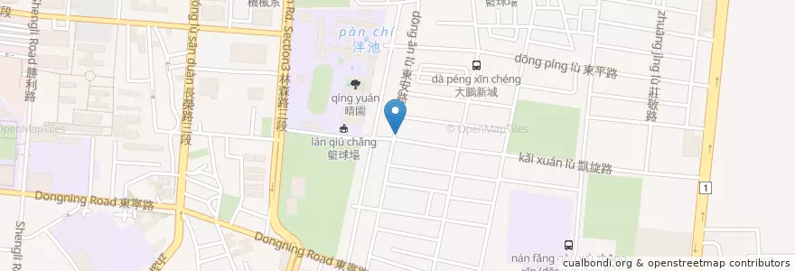 Mapa de ubicacion de 飽芝林 en 타이완, 타이난 시, 둥구.
