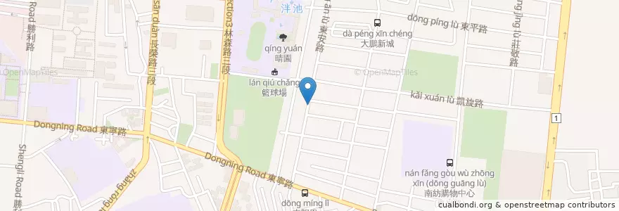 Mapa de ubicacion de 香港燒臘 en تايوان, تاينان, 東區.