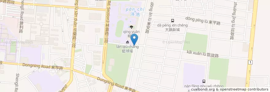 Mapa de ubicacion de Dozzo 朵蘿意式餐廳 en 臺灣, 臺南市, 東區.