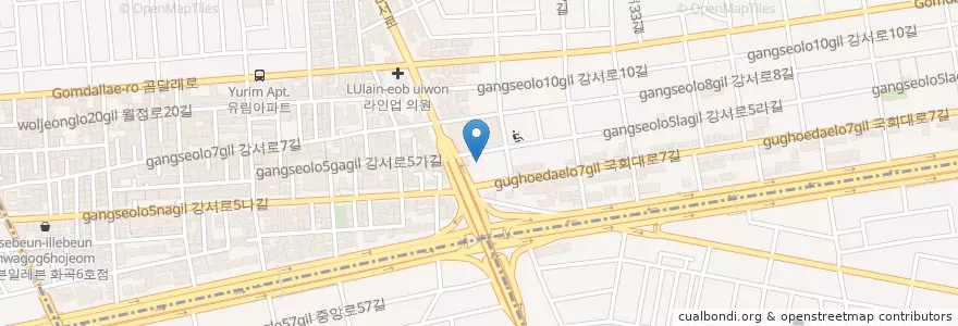 Mapa de ubicacion de 곰달래 도서관 en 대한민국, 서울, 강서구, 화곡8동.