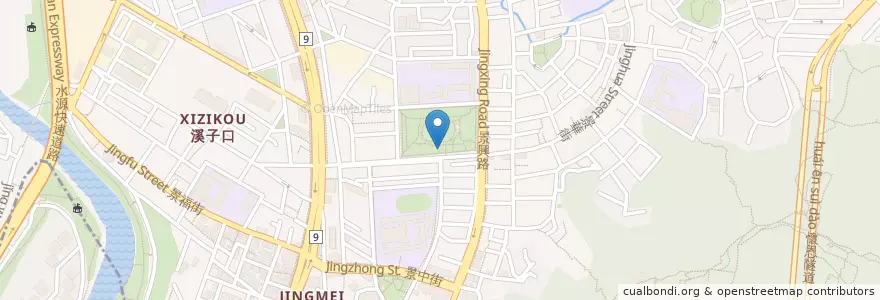Mapa de ubicacion de 景華公園地下停車場出入口 en 臺灣, 新北市, 臺北市, 文山區.