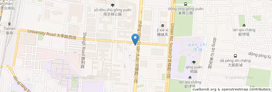 Mapa de ubicacion de Starbucks en Taiwan, Tainan, 東區.