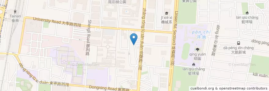 Mapa de ubicacion de 彩虹城堡 en 臺灣, 臺南市, 東區.