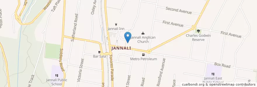 Mapa de ubicacion de Jannali Uniting Church en Australia, New South Wales, Sutherland Shire Council, Sydney.
