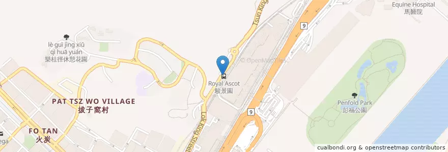 Mapa de ubicacion de 駿景園 Royal Ascot en 中国, 香港, 広東省, 新界, 沙田區 Sha Tin District.