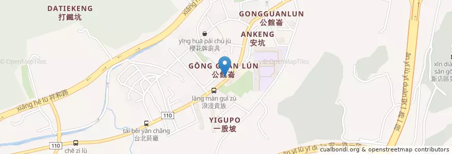 Mapa de ubicacion de 拿坡里披薩 en 타이완, 신베이 시, 신뎬 구.