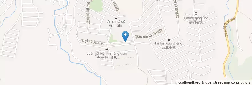 Mapa de ubicacion de 玫瑰城郵局前郵筒 en تايوان, تايبيه الجديدة, 新店區.