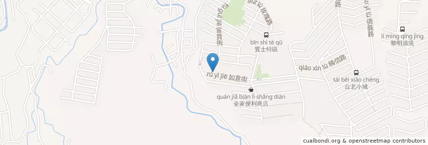 Mapa de ubicacion de 吉的堡幼稚園 en 타이완, 신베이 시, 신뎬 구.