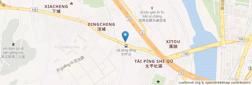 Mapa de ubicacion de 頂城郵局 en 타이완, 신베이 시, 신뎬 구.