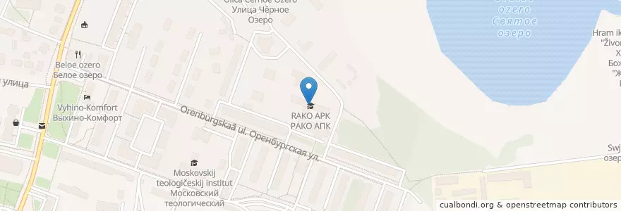 Mapa de ubicacion de РАКО АПК en ロシア, 中央連邦管区, モスクワ, Восточный Административный Округ, Район Косино-Ухтомский.