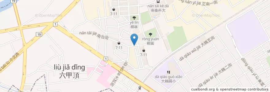 Mapa de ubicacion de 朴三韓式料理 en 台湾, 台南市, 永康区.