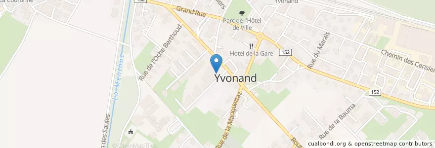 Mapa de ubicacion de Poste Yvonand en Zwitserland, Waadland, District Du Jura-Nord Vaudois, Yvonand.