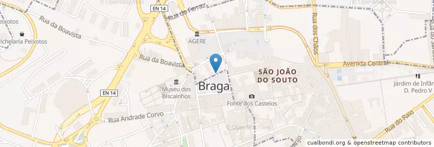 Mapa de ubicacion de Crédito Agrícola en 葡萄牙, 北部大區, Braga, Cávado, Braga.