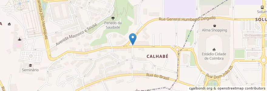 Mapa de ubicacion de A Taberna en Portugal, Centro, Baixo Mondego, Coímbra, Coímbra, Sé Nova, Santa Cruz, Almedina E São Bartolomeu.