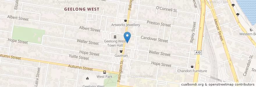 Mapa de ubicacion de ANZ en Australien, Victoria, City Of Greater Geelong.
