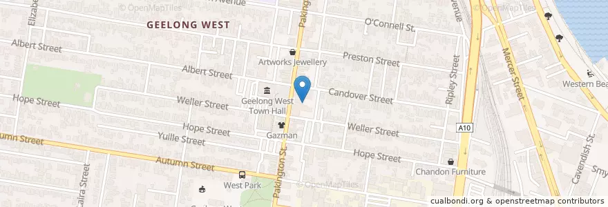 Mapa de ubicacion de Bethel Christian Fellowship en Australia, Victoria, City Of Greater Geelong.
