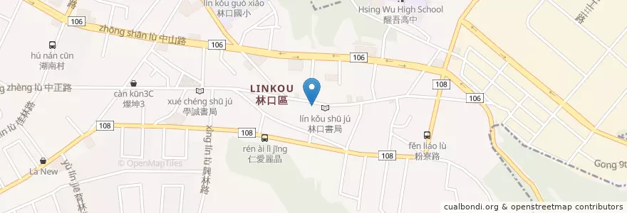 Mapa de ubicacion de 龍炒手 (麵館水餃) en 臺灣, 新北市, 林口區.