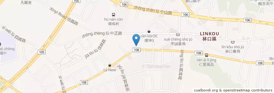 Mapa de ubicacion de 榮昌藥局 en Taiwan, New Taipei, Linkou District.