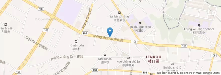 Mapa de ubicacion de 50元便當 en تايوان, تايبيه الجديدة, 林口區.