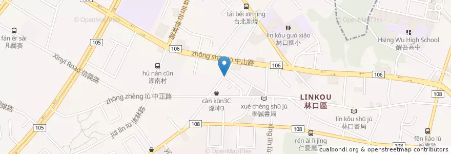 Mapa de ubicacion de 三媽臭臭鍋 en Тайвань, Новый Тайбэй, 林口區.